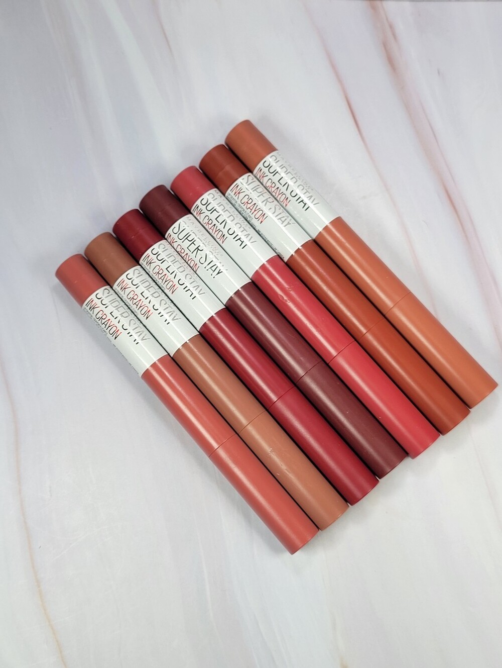 7 Piece Maybelline Super Stay Matte Ink Crayon Lipstick Bundle